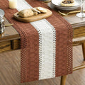 Artoid Mode Caramel Farmhouse Woven Table Runner 12x120 Inch | Holiday Rustic by ArtoidMode