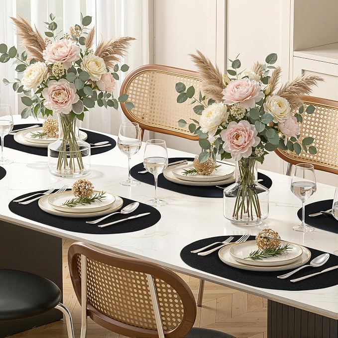 Placemats Set of 8, 11.8 x 17 Inch, Waterproof Wipeable Reversible PU Placemat - Image 9