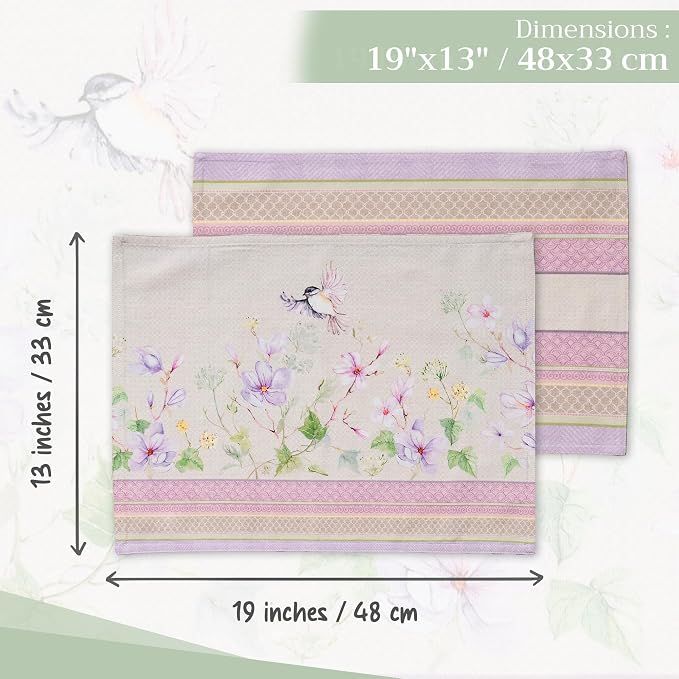 Maison d' Hermine Placemats Set of 4 Reusable 100% Cotton | Cloth Place Mats - Image 4