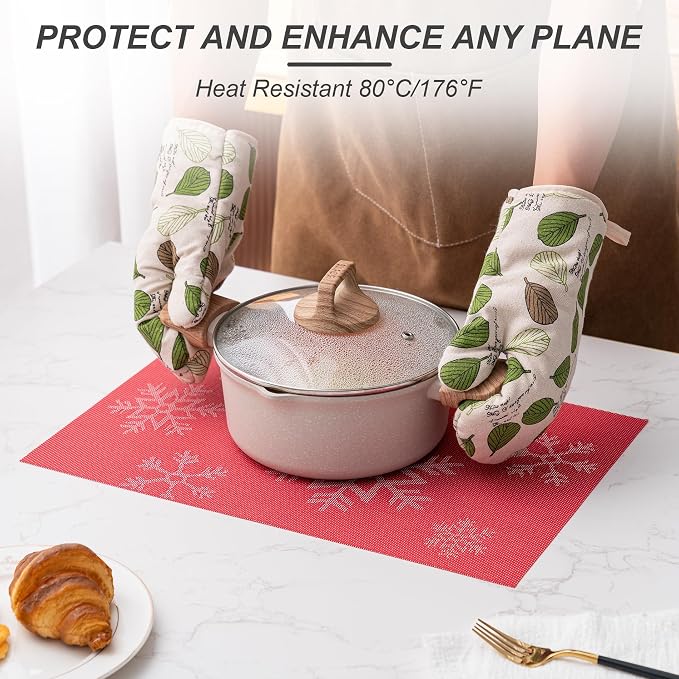 Placemats Set of 6 Washable Indoor | Outdoor Vinyl Place Mats - Image 3