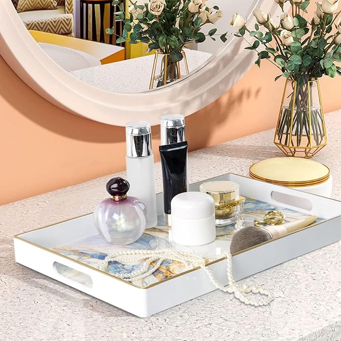 White Serving Trays, Plastic Rectangular Serving Tray - Image 4