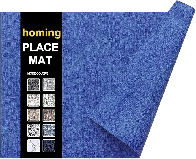 Faux Leather Heat Resistant Placemats 6 Packs, Waterproof Wipeable Dining PU by homing