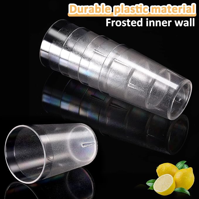 Meanplan 100 Pack Plastic Reusable Drinking Glasses Restaurant Grade 8 oz - Image 4