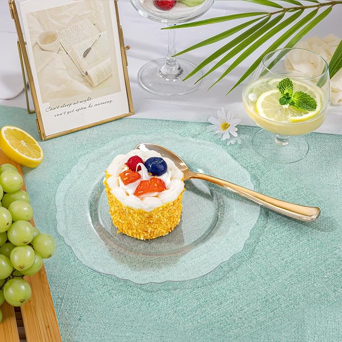60pcs Clear Plastic Dessert Plates Disposable -7.5inch Small Disposable Clear - Image 2