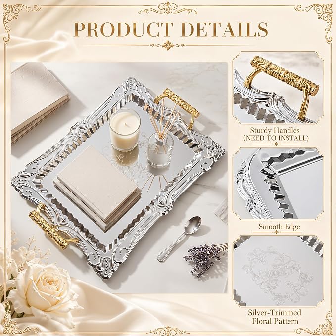 3 Pack Metal Serving Trays - Image 6