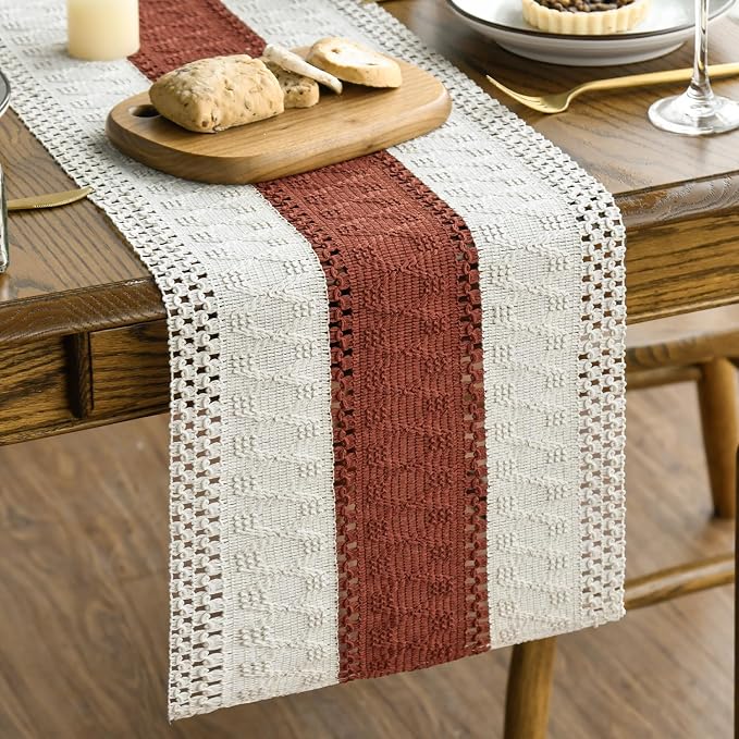 Artoid Mode Caramel Farmhouse Rustic Table Runner 12x108 Inch | Seasonal by ArtoidMode