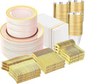 GATHER 700PCS Pink Plastic Plates 100 Guest by Gather