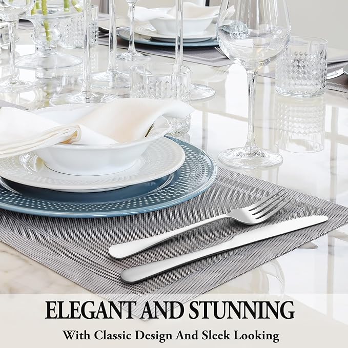 24 Pcs Silverware Set with Steak Knives - Image 6