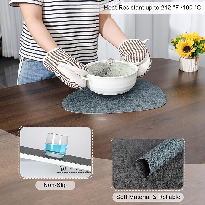 Faux Leather Placemats Set of 6, Dual Sided - Image 5