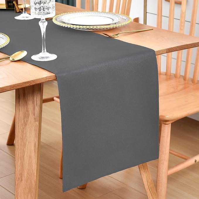 Wolkemer Farmhouse Grey Table Runner Dining Table Runners 72 Inches Long | by Wolkemer