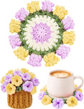 Crochet Flower Bouquet Coasters, Cotton Tulip Gifts by KQJS