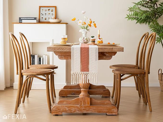 Boho Table Runner for Home Decor 12x72 Coral Farmhouse Decorations | 72 Inches - Image 3
