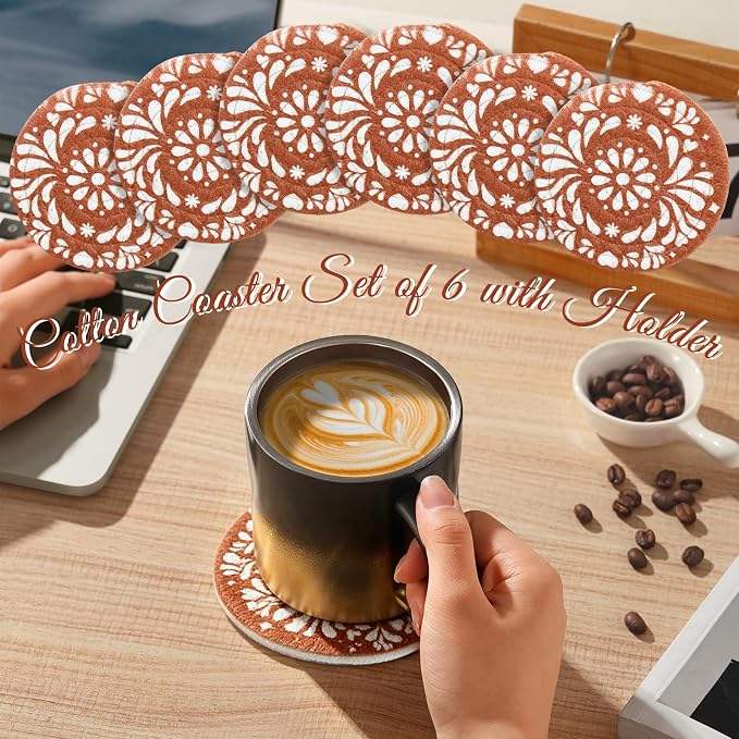 Mexican Cotton Coasters Set of 6 - Image 2