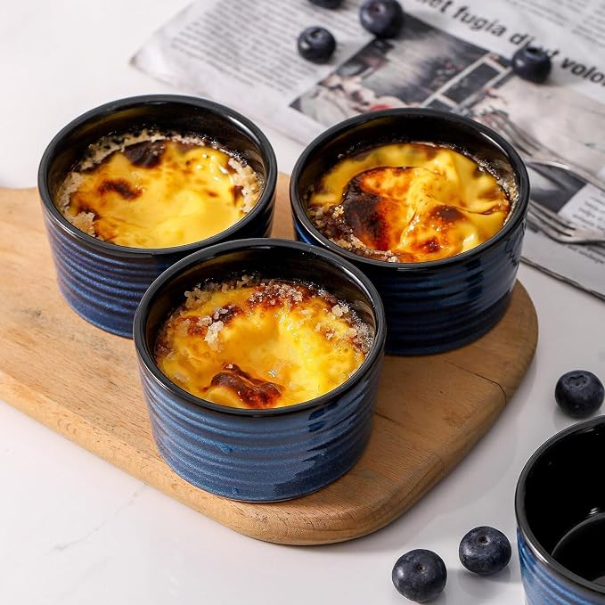 Ceramic 4 oz Ramekins Set of 6, Oven Safe Small Creme Brulee Ramekins - Image 6