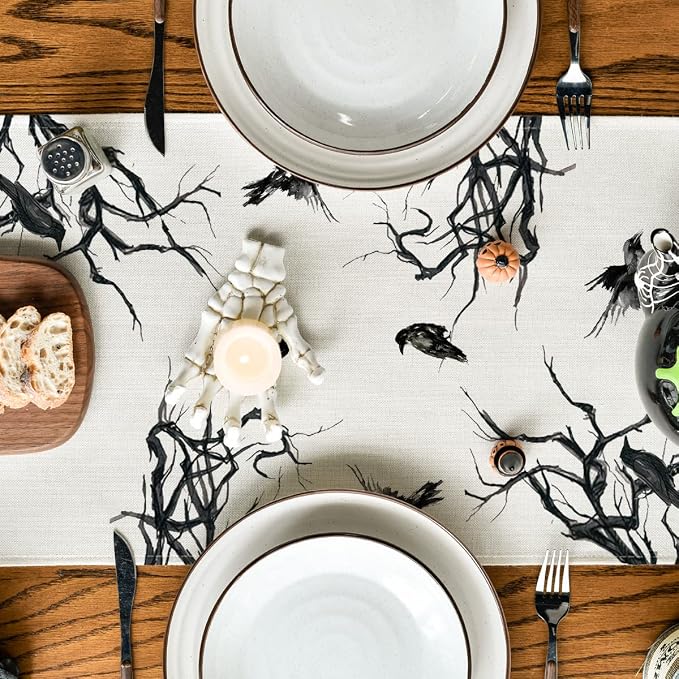 Artoid Mode 210 GSM Halloween Table Runner 13x72 Inch Home Party Decor | - Image 4