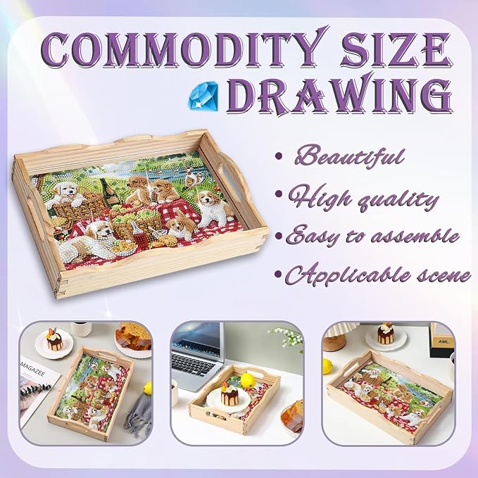 EWJRNSF Diamond Art Kits for Adults Wooden Serving Trays - Image 4