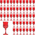 7OZ Plastic Wine Glasses, Reusable Vintage Goblets Unbreakable Drinking Glasses by Unknown