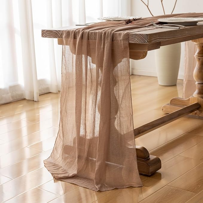 Nude Cheesecloth Table Runner 120 Inches - Image 4
