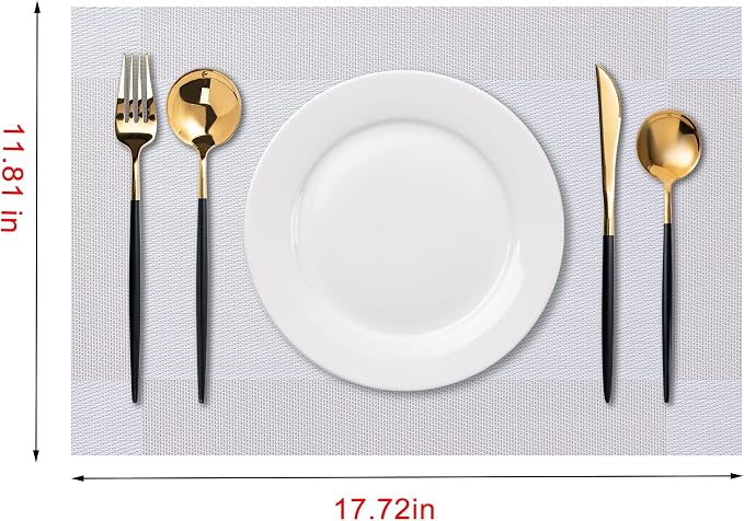 Placemats Set of 4 Washable Indoor | Outdoor Vinyl Place Mats - Image 2