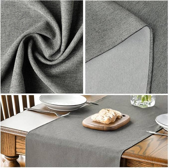 Artoid Mode Light Grey Table Runner, Seasonal Washable Kitchen Dining Table - Image 6