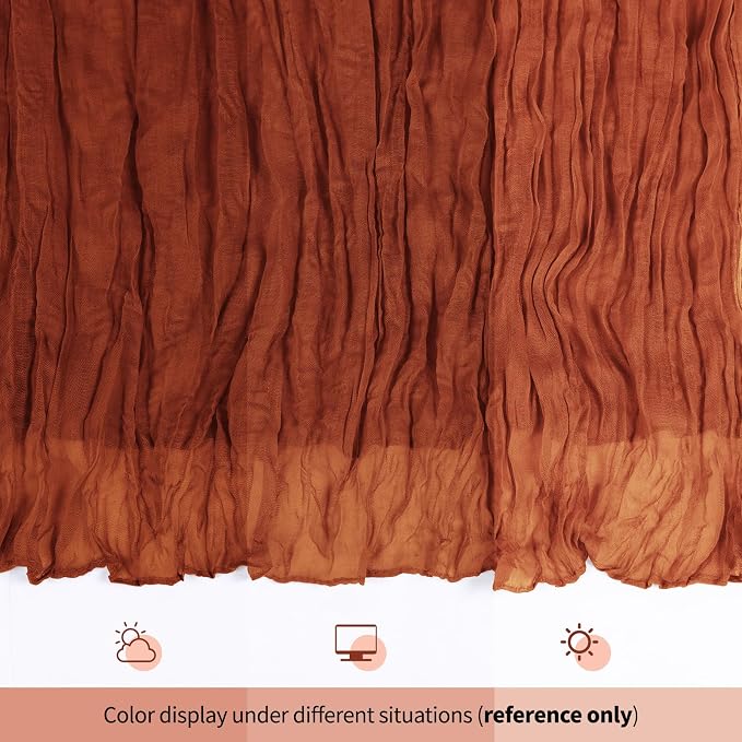 12 Pack Terracotta Cheesecloth Table Runner 17x108 Inch Semi Sheer Boho Gauze - Image 8