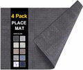 Faux Leather Heat Resistant Placemats 4 Packs, Waterproof Wipeable Dining PU by homing