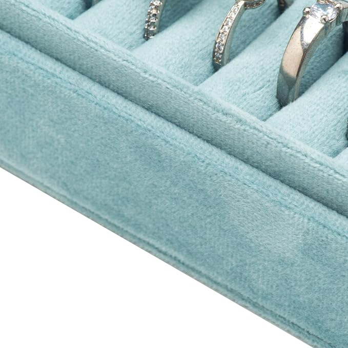 Velvet Small Multiple Ring Box Portable Organizer Display Storage | Travel Case - Image 3