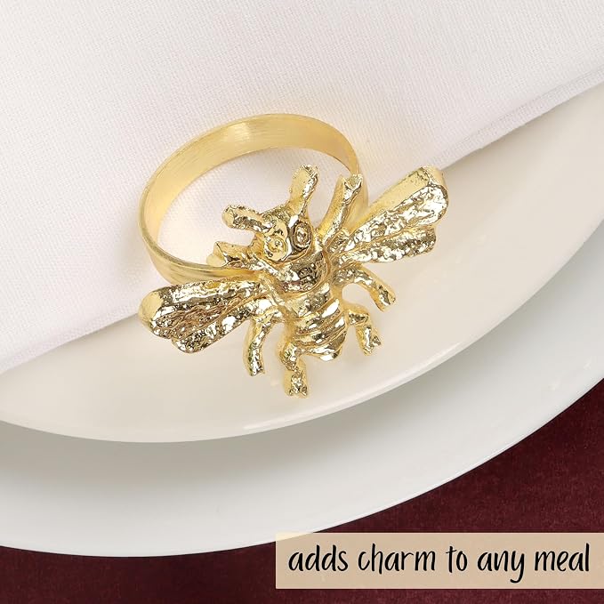 ALPHA Living HOME 12 Pcs Bee Napkin Rings - Image 8
