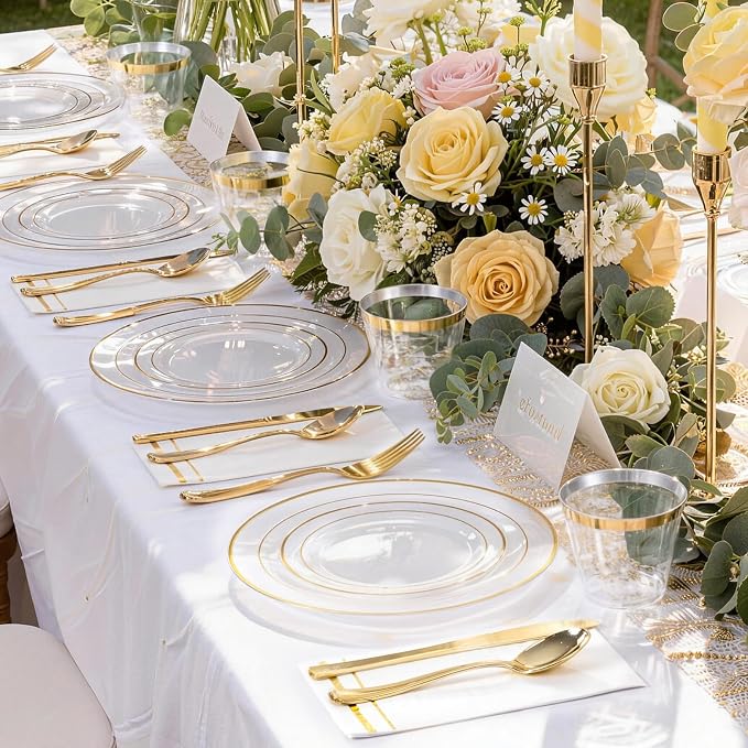 GATHER 350PCS Clear Plastic Plates - Image 8