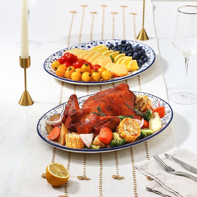 Selamica Serving Platter, 14 Inch Large Serving Dishes - Image 2