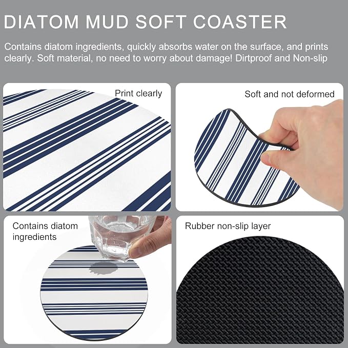 Modern Minimalist Art Coasters Set of 4, Absorbent Coasters - Image 9