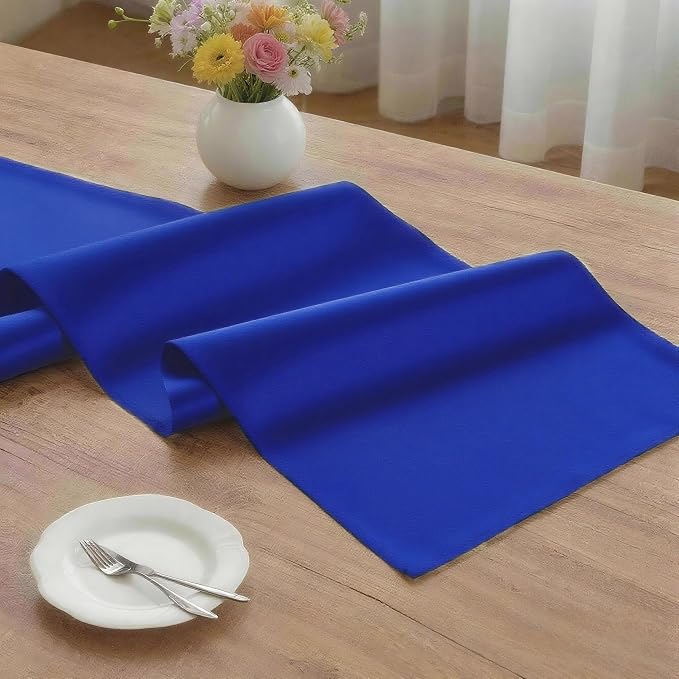 MEANMOY Royal Blue Table Runner 90 Inches Long Waterproof Table Runners | - Image 3