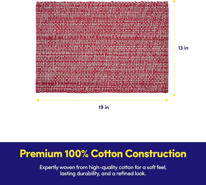Placemats Set of 4-100% Cotton Two-Tone Rectangle Placemat - Image 3