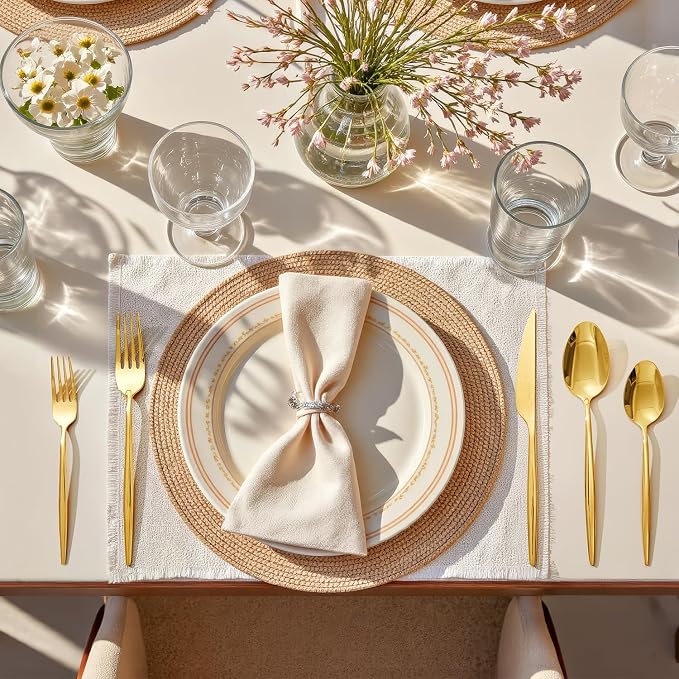 18/10 Silverware Set for 8, 40 Piece Gold Stainless Steel Flatware Cutlery | - Image 9