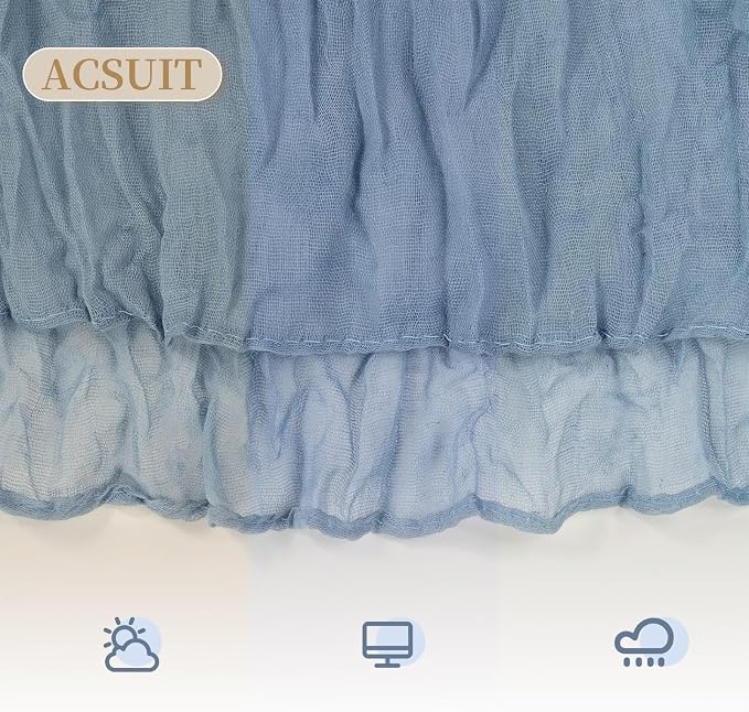 8 Pack Dusty Blue Cheesecloth Table Runner 20 x 120 inch Gauze Table Runners 10 - Image 7