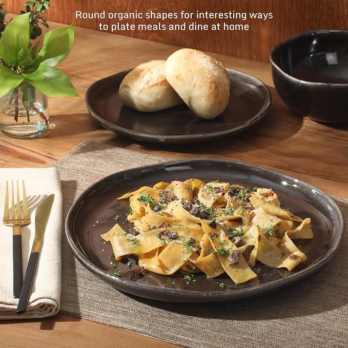 Gibson Elite Nardini 12 Piece Plates and Bowls Reactive Glaze Dishes Stoneware - Image 5