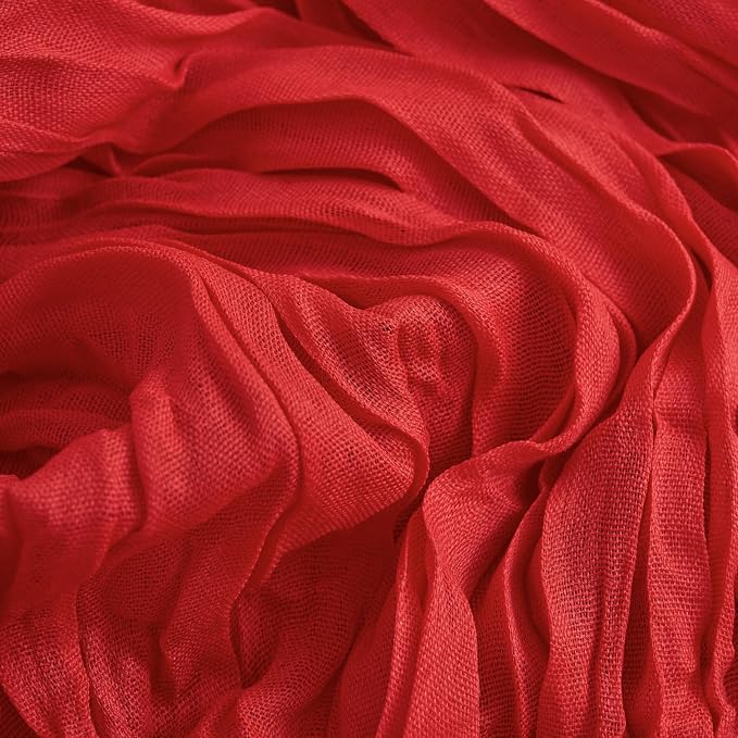 Asee'm Red Cheesecloth Table Runner Christmas 10FT Boho Rustic Gauze Sheer | - Image 5