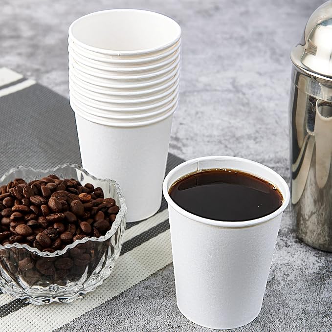 Turbo Bee 300Pack 8oz Paper Cups, Disposable Coffee Cup， White Paper Water Cups - Image 2