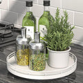 Oroyutor 10-Inch Oak Lazy Susan Spice Organizer, toiletries and decor on by Oroyutor