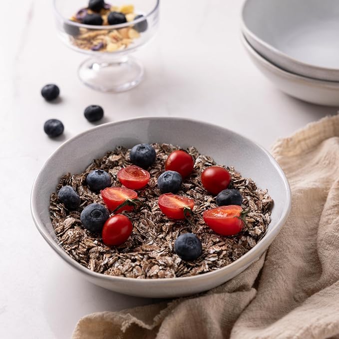 AmorArc Ceramic Cereal Bowls Set of 6, 24 oz Handmade Stoneware Bowls Set - Image 5