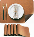 Placemats Set of 6, DOLOPL Reversible Dual-Color Faux Leather Place Mats by DOLOPLOfficial