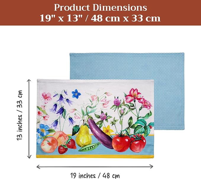 Maison d' Hermine Placemats Set of 4 Reusable 100% Cotton | Cloth Place Mats - Image 7