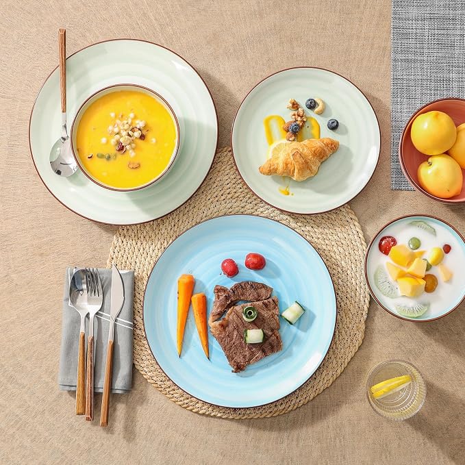 Selamica Ceramic 16-Pieces Dinnerware Set, Ceramic Dishes Set - Image 5