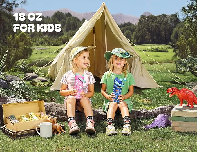 18 oz Kids Insulated Water Bottle: BPA-Free, Easy Clean, Keep Cold 24H - Image 2