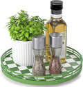 Green and White Checkerboard Lazy Susan by AMH