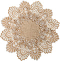 European Antique Jacquard Lace Table Doilies, Small Farmhouse Linen Embroidered by VIRFONOR