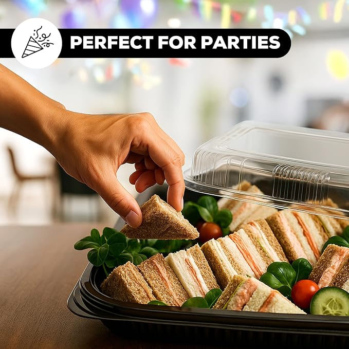 5 Pack Catering Trays with Lids – 15" Serving Tray with Lid, Heavy Duty - Image 5