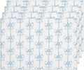 Blue Bow Placemats Set of 4, Washable Heat Resistant Placemats Kitchen Table by RLCNOT