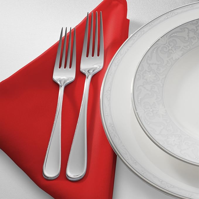 Lann's Linens Set of 12 Cloth Dinner Napkins, 20-inch Polyester Napkins - Image 2