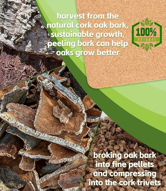 Cork Coasters for Drinks, 4 x 4 Inches | High Density Thick Fine Particle Cork - Image 2